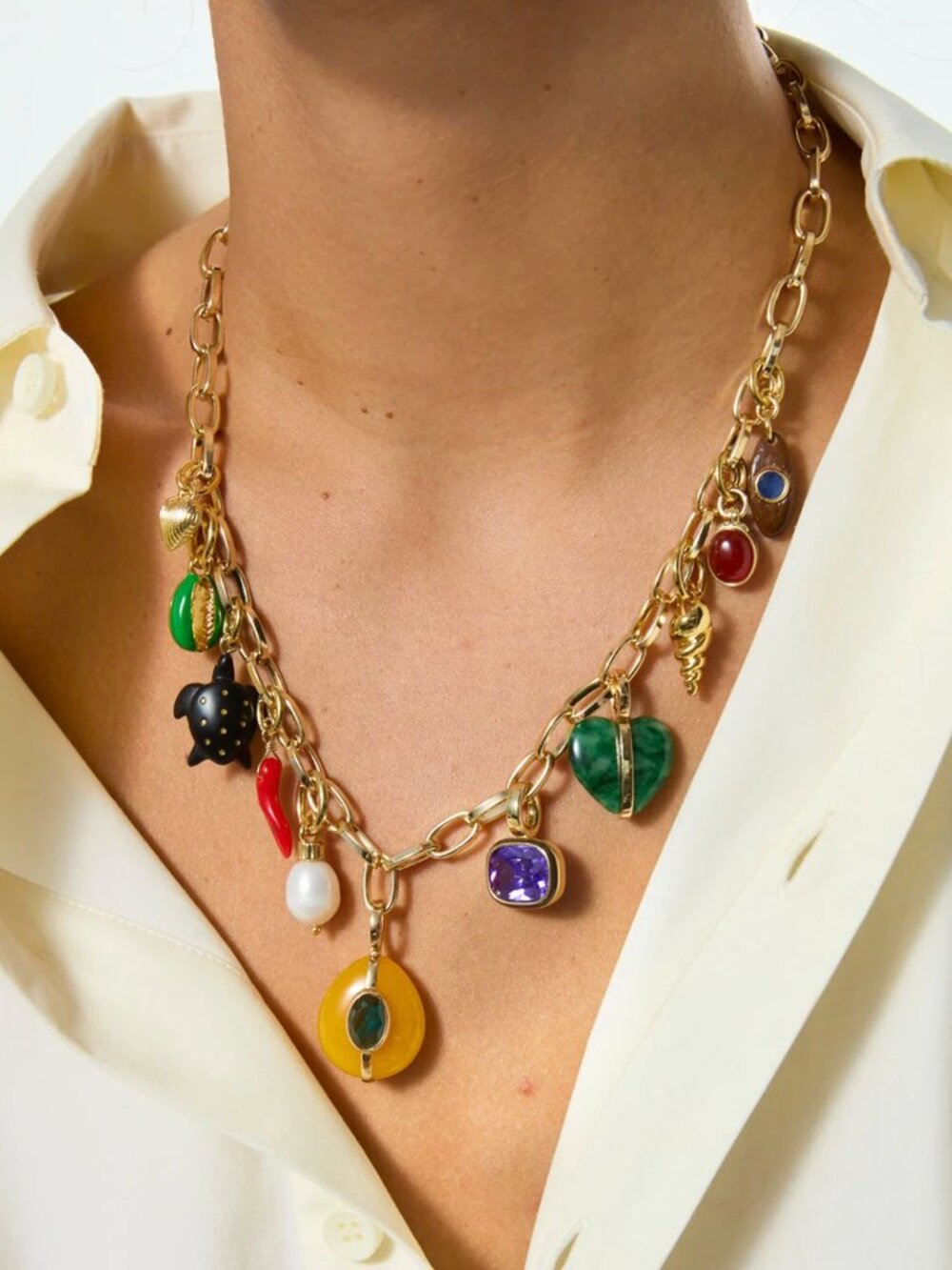 NEW Roxanne Assoulin The Paperclip Necklace Gold